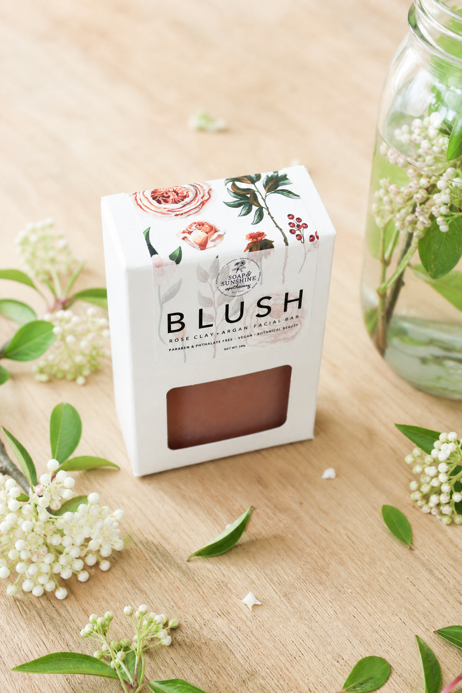Blush Facial Bar - Rose Kaolin Clay & Argan Oil