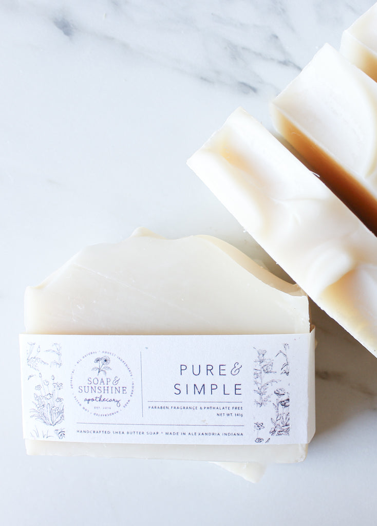 Pure & Simple (Unscented) -  Handcrafted Soap Bar